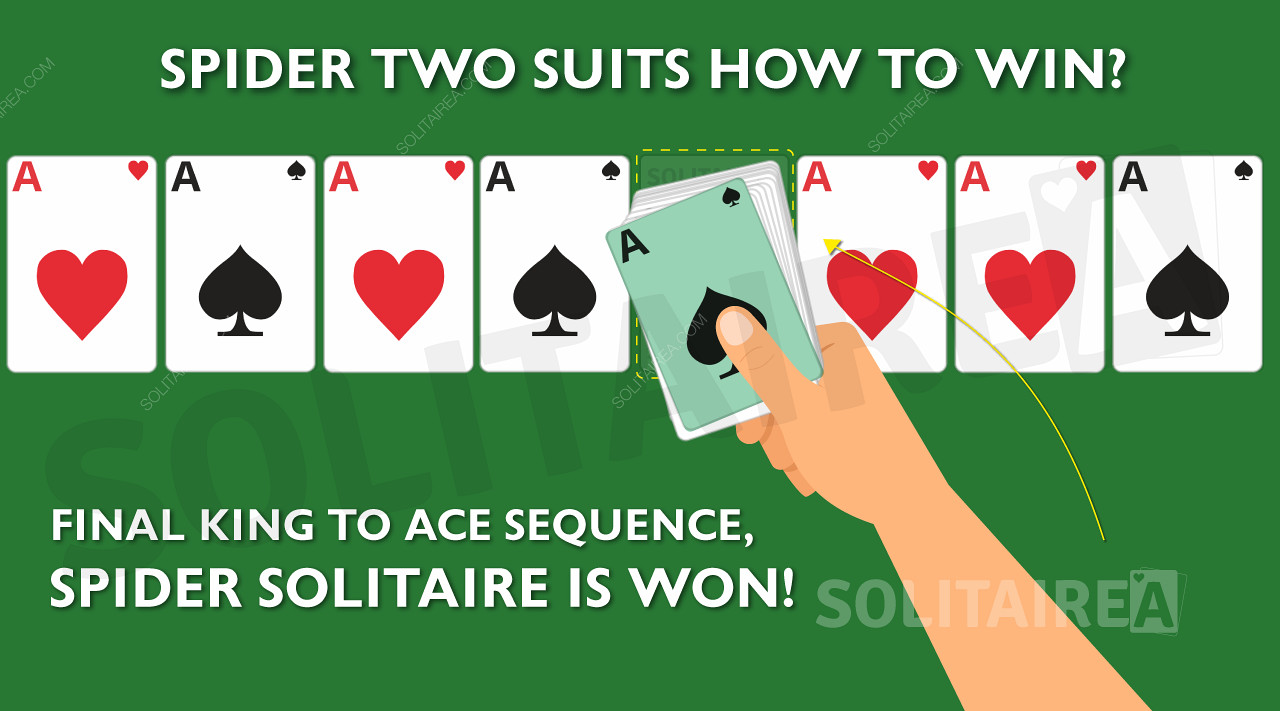 Spider Solitaire 2 Suits - How to Win!