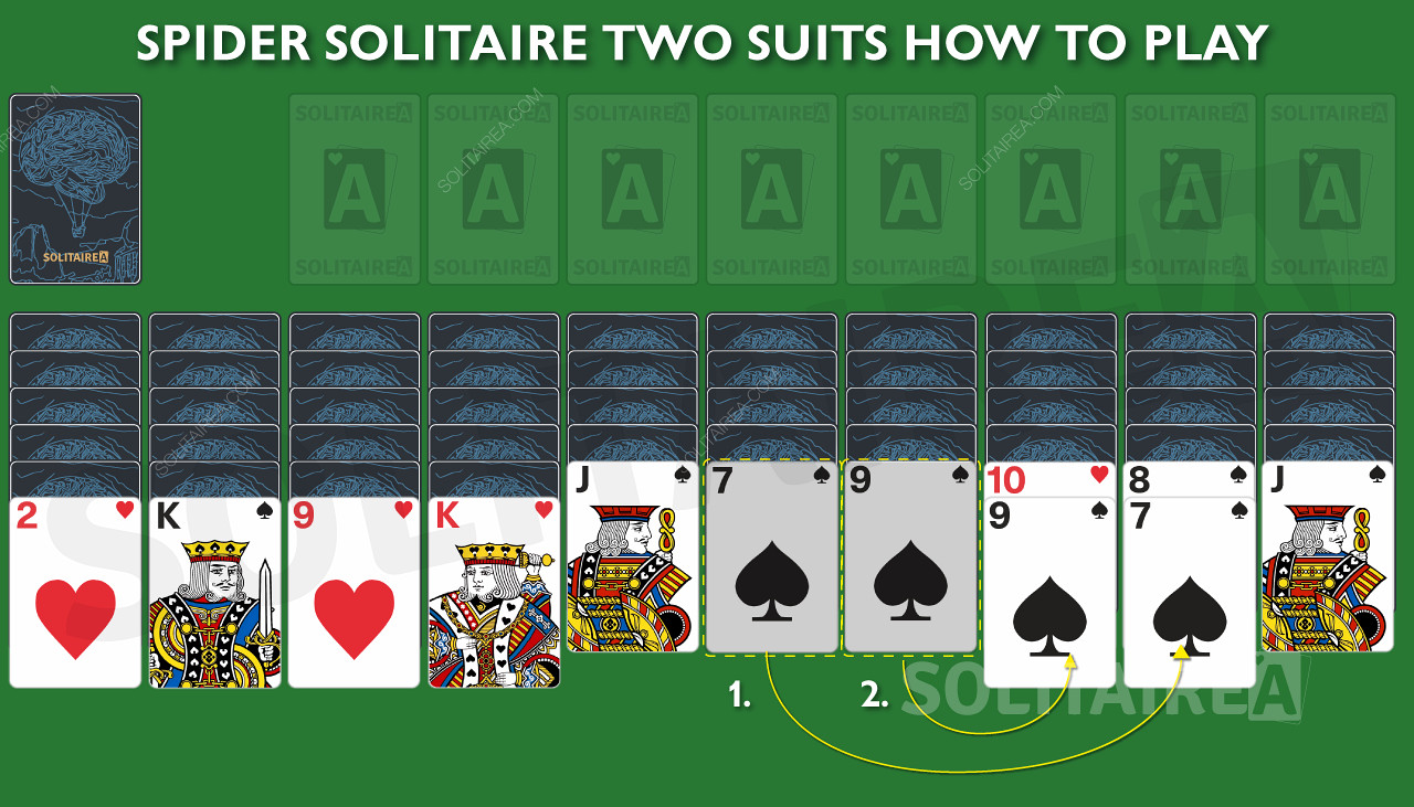 Spider Solitaire two Suits - How to Play